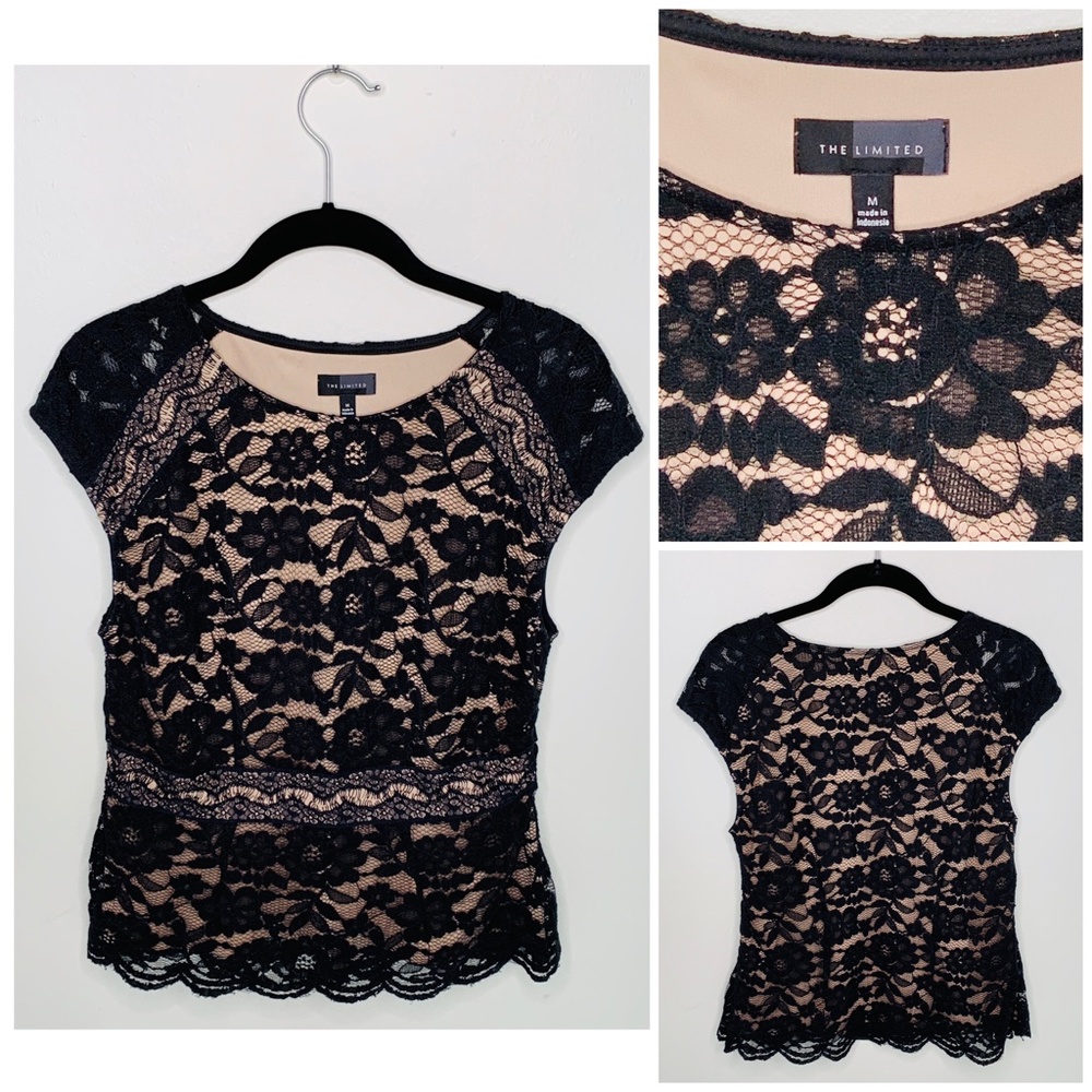 The Limited black lace top